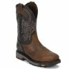 Justin Men's Reddish Waxy Milled Buffalo Steel Toe Commander-X5 Work Boots WK2104 - Men's Work & Safety Shoes