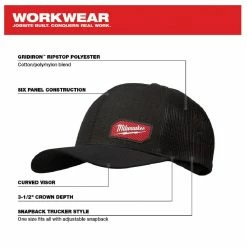 Milwaukee® Gridiron™ Snapback Trucker Hat, Black - 505B - Hats -Clothing & Shoes Sales 054c73f2123180d3ede7830065ee3ad41c97c30b 15283815 4