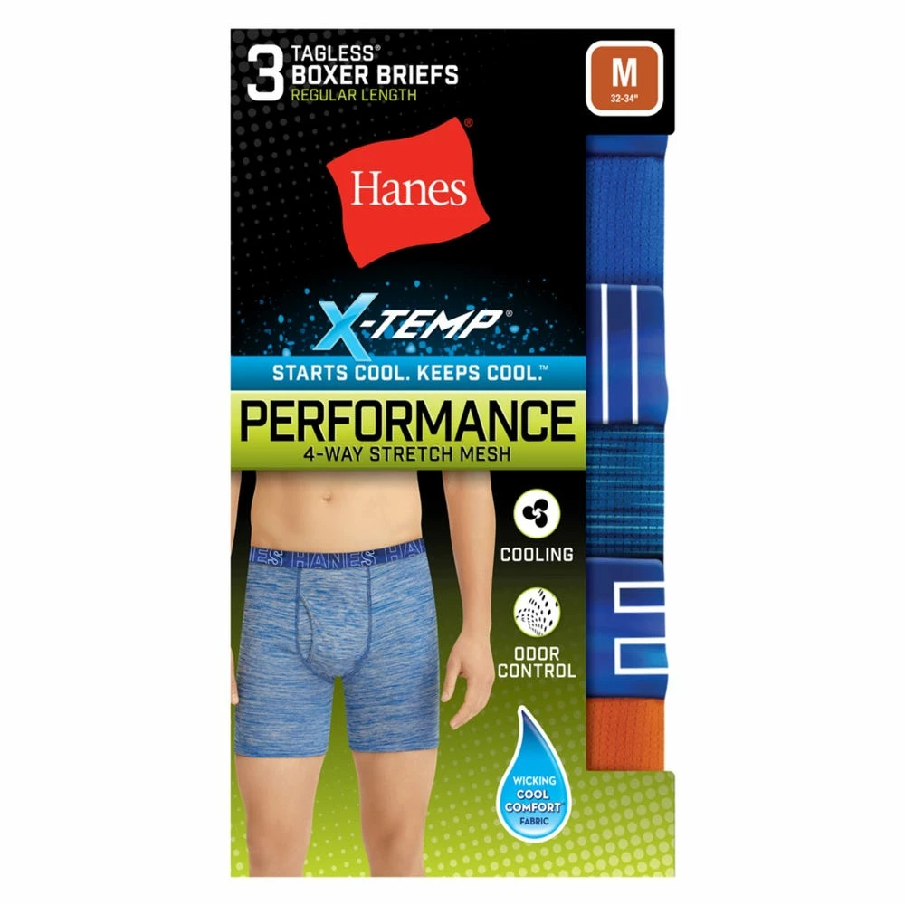 Hanes Men's X-Temp® Lightweight Boxer Briefs 3-Pack, Long Leg - XTMJP3 3 Hanes Men's X-Temp® Lightweight Boxer Briefs 3-Pack, Long Leg - XTMJP3