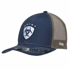 Ariat Mens Navy Cap With Ariat Shield Embroidery Logo 1595303 - Hats & Caps