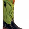 Ferrini Men's Black/Lime Caiman Print S-toe Boots 12493-04 - Men's Boots