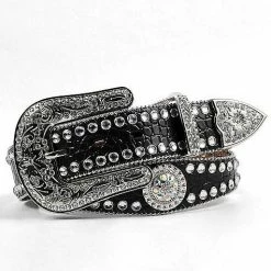 Blazin Roxx Women's Scallop Rhinestone Western Black Belt N3512001 - Belts -Clothing & Shoes Sales 125171587 125171587 image n3512001
