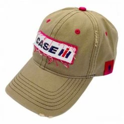Case IH Tan and Red Heavy Distressed Twill Cap 16CIH081 - Hats