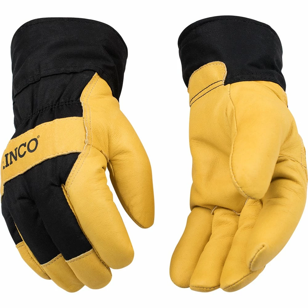 Kinco Men's Lined Grain Deerskin Palm with Safety Cuff Gloves Black - 1937-M 3 Kinco Men's Lined Grain Deerskin Palm with Safety Cuff Gloves Black - 1937-M