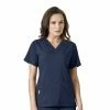 Carhartt Women's V-Neck Tech Scrub Top Navy - C12110ANVY - Tops