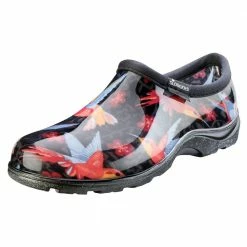 Sloggers Women's Waterproof Comfort Shoe Hummingbird Black and Red - 5117HUMRD - Women's Waterproof Garden Shoes