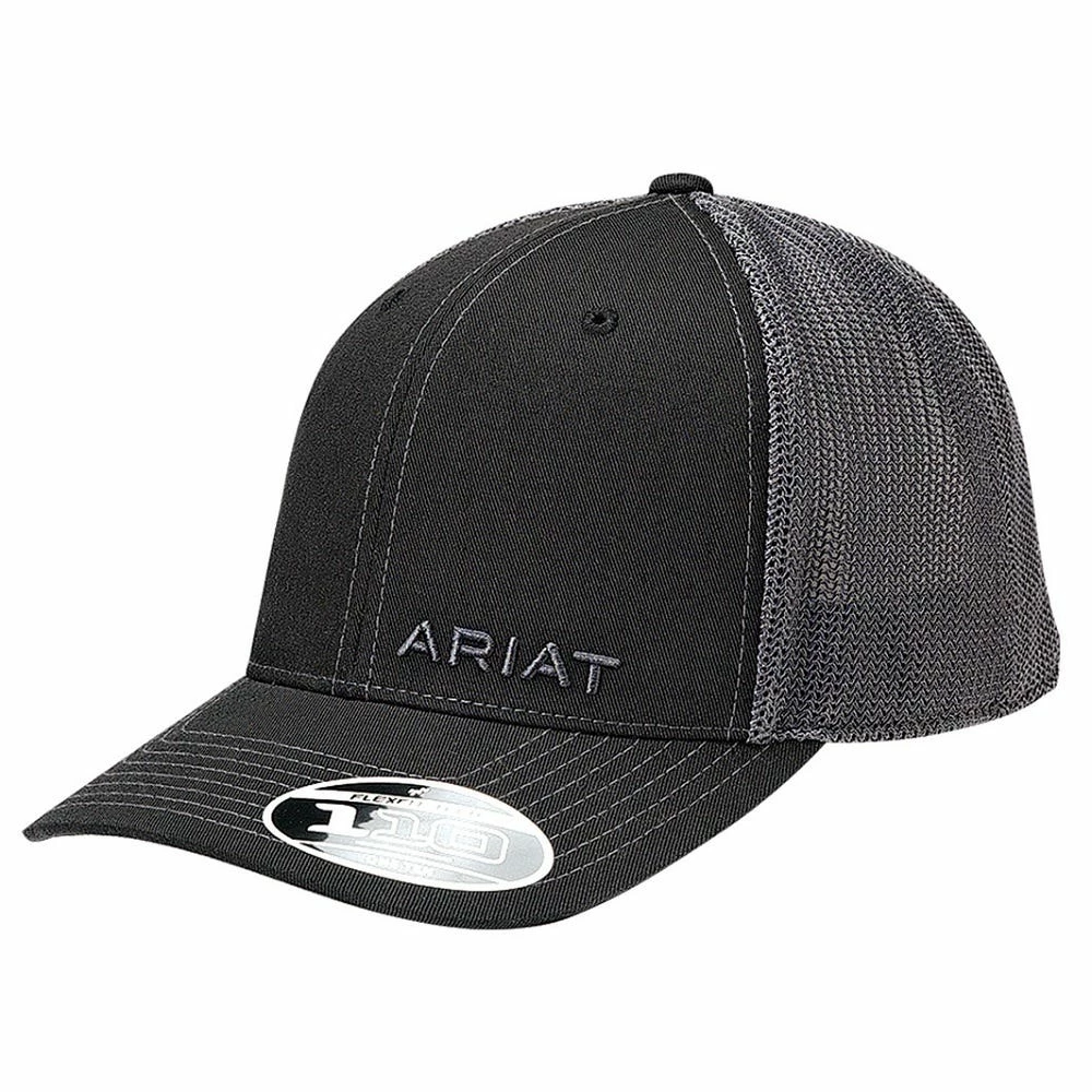 Ariat Men's Flex Fit 110 Offset Text Cap Black - 1597501 - Hats & Caps 3 Ariat Men's Flex Fit 110 Offset Text Cap Black - 1597501 - Hats & Caps