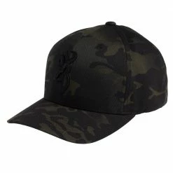 Browning Men's Cap - Phantom in Multicam Black with Black Buckmark on front, L/XL 308987394 - Hats