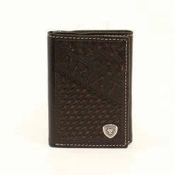 Ariat Trifld Logo Basket Weave Tan A3540408 - Wallets