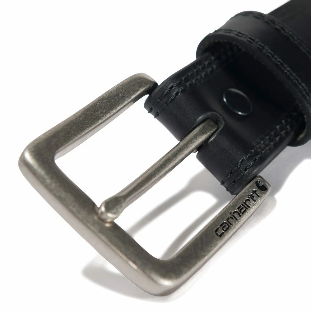 Carhartt Men's Hamilton Leather Engraved Buckle Belt Black with Nickel Roller Finish - A0005503001 - Belts 4 Carhartt Men's Hamilton Leather Engraved Buckle Belt Black with Nickel Roller Finish - A0005503001 - Belts - Image 2