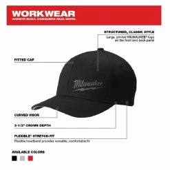Milwaukee® Flexfit® Fitted Hat, Black - 504B-SM - Hats -Clothing & Shoes Sales 3312c169486030625770ab9481062a31ee13ed72 15381008 3