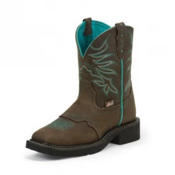 Justin Women's 8" Mandra Brown/Turquoise Gypsy Boots L9624 - Women's Shoes
