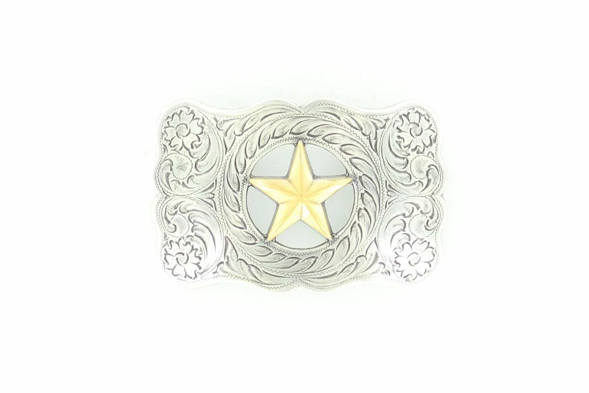 Nocona Silver Buckle with Star Cutout Belt Buckle - 37232 - Belt Buckles 3 Nocona Silver Buckle with Star Cutout Belt Buckle - 37232 - Belt Buckles