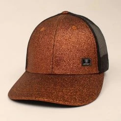 Ariat Women's Messy Bun Cap Copper Glitter - A3000053216 - Hats & Caps