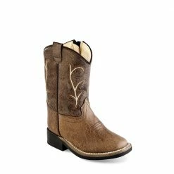 Jama Old West Kid's Vintage Western Boot Brown - VB1013 - Kid's Western Boots
