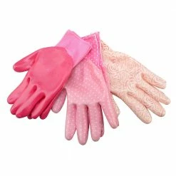 Maple Ridge Assorted Pink Ladies Garden Gloves, 3 Pack - 66466