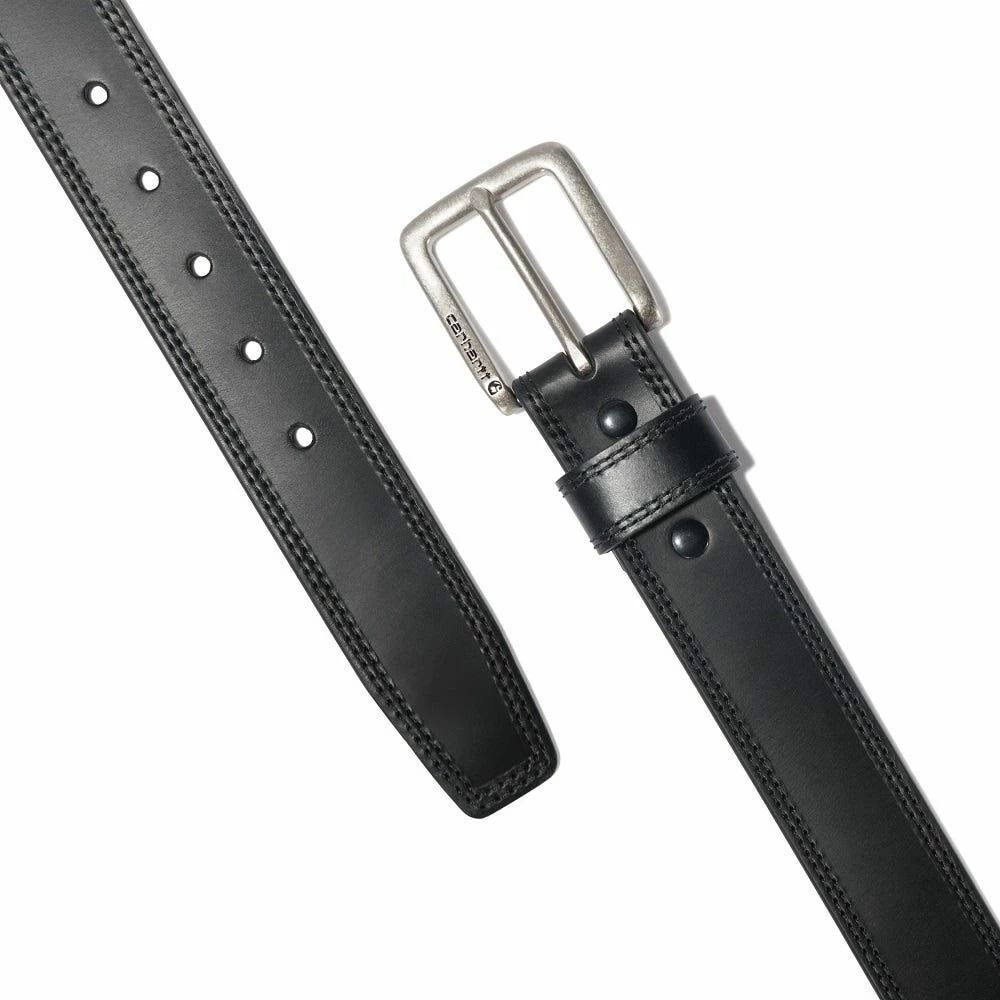Carhartt Leather Engraved Buckle Belt Black with Nickel Roller Finish - A000550300 - Belts 4 Carhartt Leather Engraved Buckle Belt Black with Nickel Roller Finish - A000550300 - Belts - Image 2