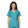 WonderWink Women's Stylized V-neck Top Scrub Teal Blue - 6155TEAL -Clothing & Shoes Sales 48961b04697a122ea6ad1f0dc2a739b49645168a 6155TEAL
