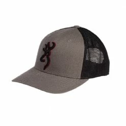 Browning Men's Cap - Bloodline Gray - Black Mesh Back With Gray Front - Hats