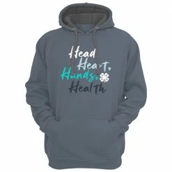 4-H Head, Heart, Hands, Health Men's Long Sleeve Fleece Hoodie - 4HH-05 - Hooded Sweatshirts
