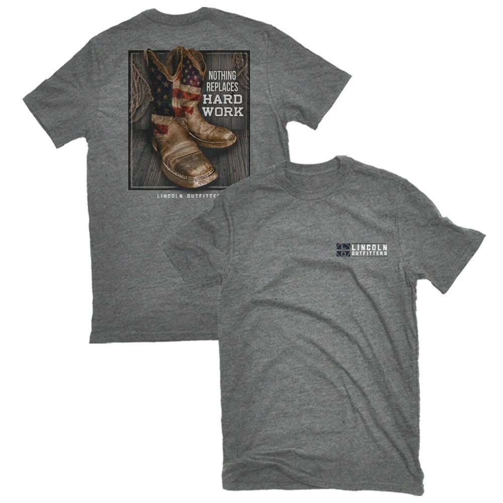 Lincoln Outfitters Men's Short Sleeve Cowboy Boots T-Shirt Graphite Heather - LO-132GH - T-Shirts 3 Lincoln Outfitters Men's Short Sleeve Cowboy Boots T-Shirt Graphite Heather - LO-132GH - T-Shirts