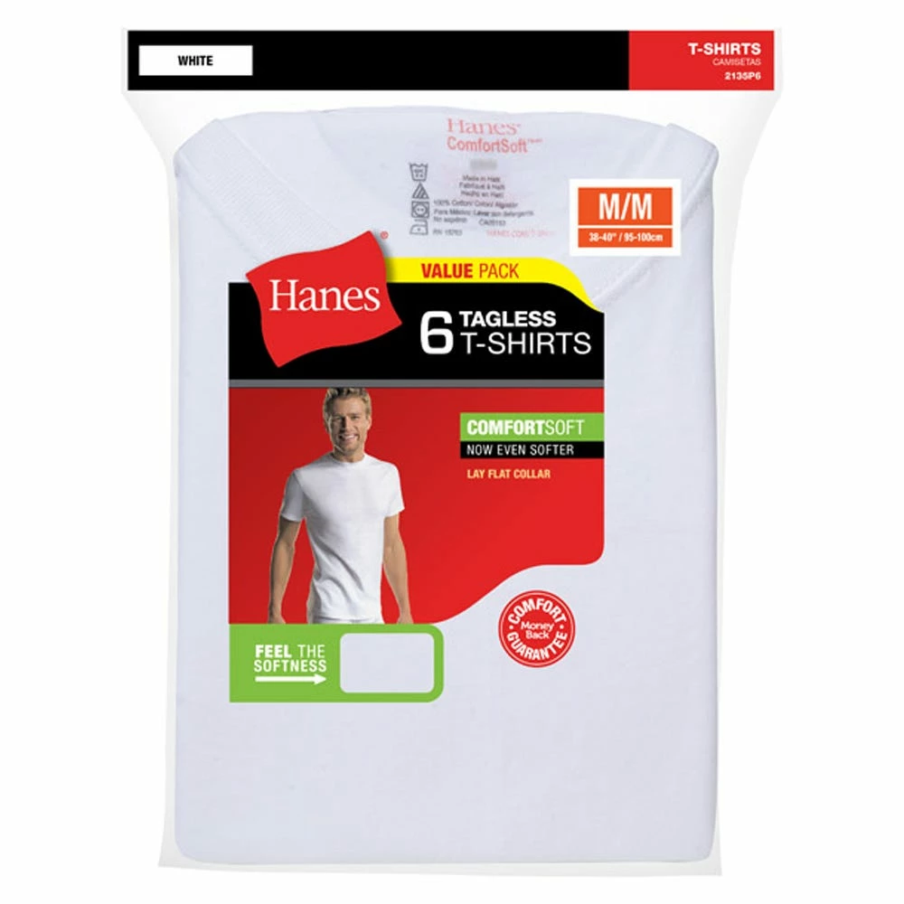Hanes Men's FreshIQ® ComfortSoft® White Crewneck Undershirt 6-Pack - 2135P6 - Shirts Underwear 3 Hanes Men's FreshIQ® ComfortSoft® White Crewneck Undershirt 6-Pack - 2135P6 - Shirts Underwear