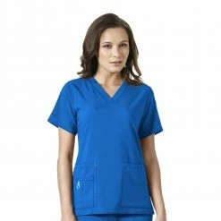 Carhartt Women's V-Neck Tech Scrub Top Royal Blue - C12110ARYL - Tops