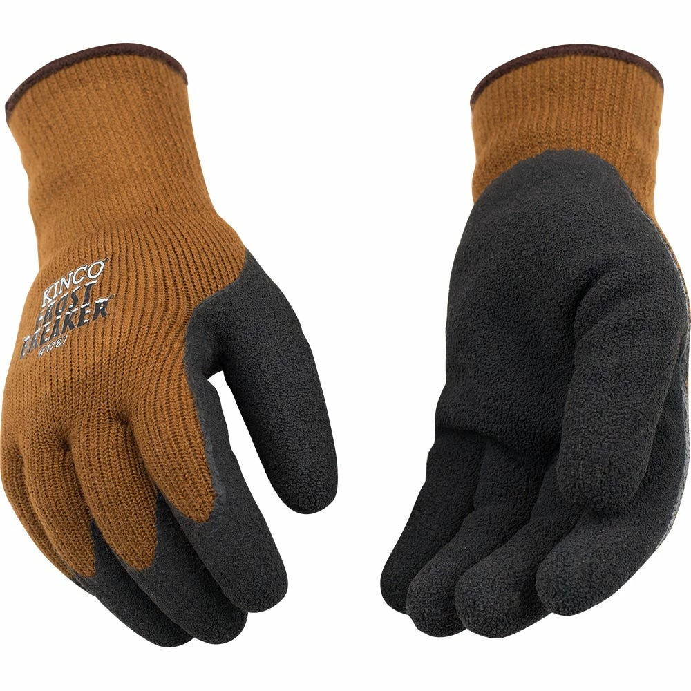 Kinco Men's FrostBreaker Thermal Knit Shell and Foam Latex Palm Gloves Brown - 1787-S 3 Kinco Men's FrostBreaker Thermal Knit Shell and Foam Latex Palm Gloves Brown - 1787-S