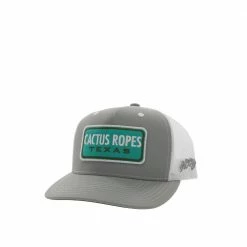 Hooey Men's Cactus Ropes CR83 Grey/White 5-Panel Trucker Hat, One Size - CR083 - Hats