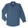 Wrangler Men's Rugged Wear Wrinkle Resist Plaid Shirt - RWWL3BB - Blue  - Long Sleeve Shirts -Clothing & Shoes Sales 57ec6fe661bf281e47c9985e3ba41085e4a39f64 6028596
