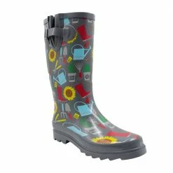 CHATTIES Women's Grey Gardening Rubber Rainboots - RBW42987-GRY - Women's Boots