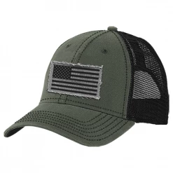 RK Americana Men's Frayed Tonal American Flag Cap Forest Green - AMPCAP-44 - Hats