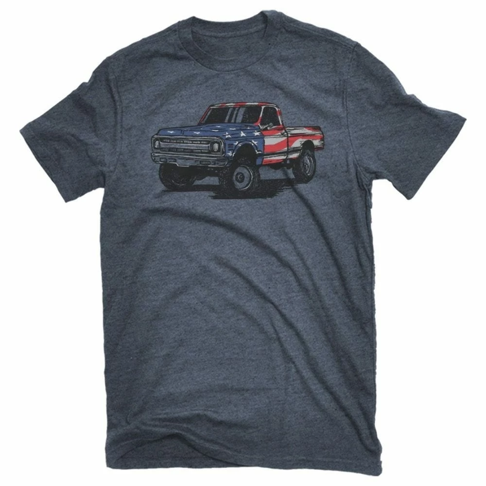 RK Americana Men's Chevy USA Pickup Short Sleeve T-Shirt Denim Heather - AMP-171 - T-Shirts 3 RK Americana Men's Chevy USA Pickup Short Sleeve T-Shirt Denim Heather - AMP-171 - T-Shirts