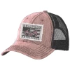RK RealTree Ladies American Flag Fray Trucker Cap Pink - RTPLCAP-357 - Hats