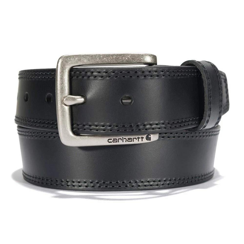 Carhartt Leather Engraved Buckle Belt Black with Nickel Roller Finish - A000550300 - Belts 3 Carhartt Leather Engraved Buckle Belt Black with Nickel Roller Finish - A000550300 - Belts