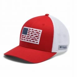 Columbia PHG Mesh Fish Flag Ball Cap Red Spark - 1836811696 - Hats