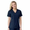 Carhartt Women's Multi-Pocket V-Neck Scrub Top Navy - C12106XNVY - Tops