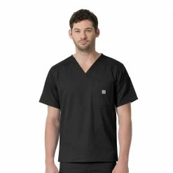 Carhartt Men's Slim Fit 6 Pocket Scrub Top Black - C16418XBLK