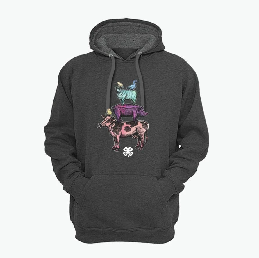 Pivotal 4H Watercolor Animals Long Sleeve Woman's Hoodie Charcoal Heather - 4HLH-04 - Hooded Sweatshirts Women's 3 Pivotal 4H Watercolor Animals Long Sleeve Woman's Hoodie Charcoal Heather - 4HLH-04 - Hooded Sweatshirts Women's