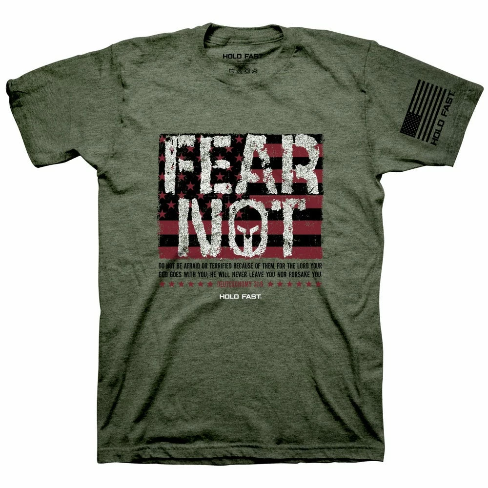 Kerusso Hold Fast Fear Not Flag Men's Graphic T-Shirt - KHF3817