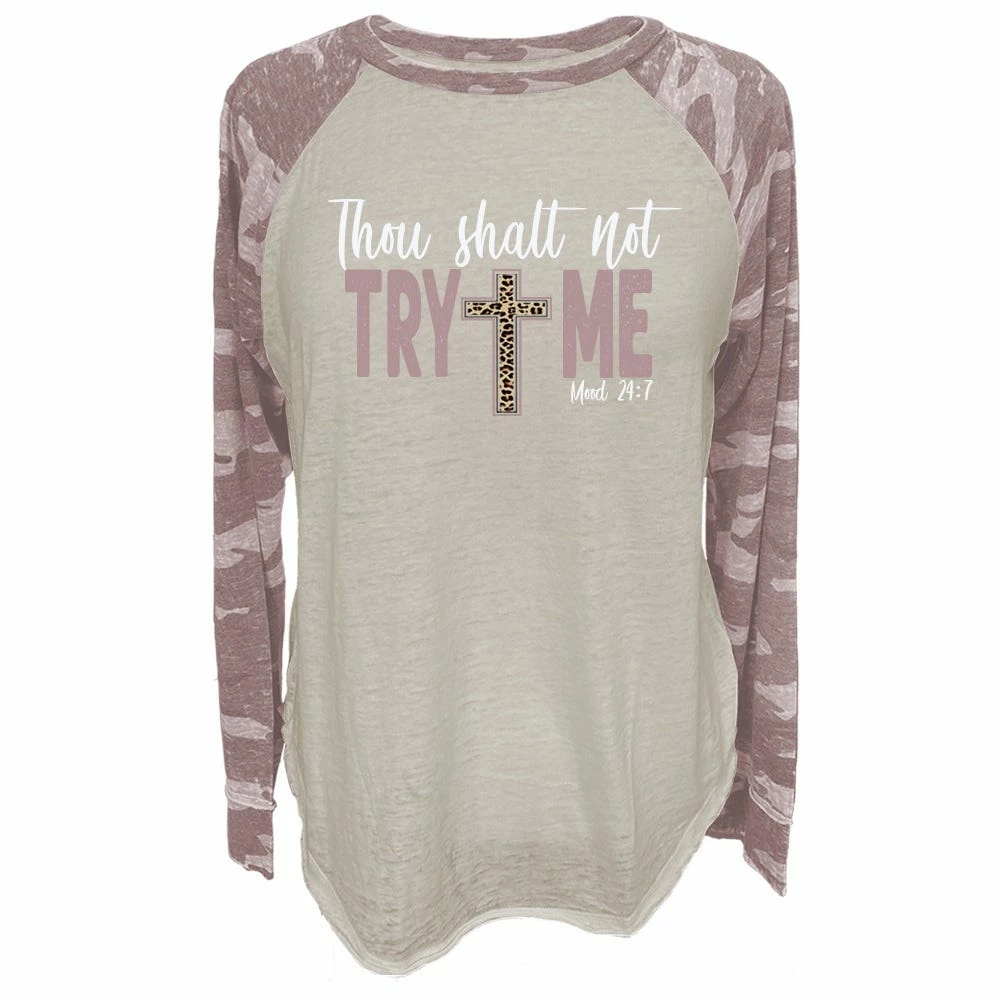Lincoln Outfitters Ladies Long Sleeve Thou Shalt Not Try Me Zephyr Camo T-Shirt - LO-LFR-09 - Long Sleeve Shirts Women's 3 Lincoln Outfitters Ladies Long Sleeve Thou Shalt Not Try Me Zephyr Camo T-Shirt - LO-LFR-09 - Long Sleeve Shirts Women's