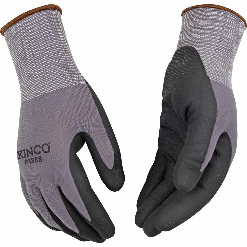 Kinco Knit Shell Nitrile Coated Work Gloves Large 3 Pack Plum - 1888-3PK-L 3 Kinco Knit Shell Nitrile Coated Work Gloves Large 3 Pack Plum - 1888-3PK-L