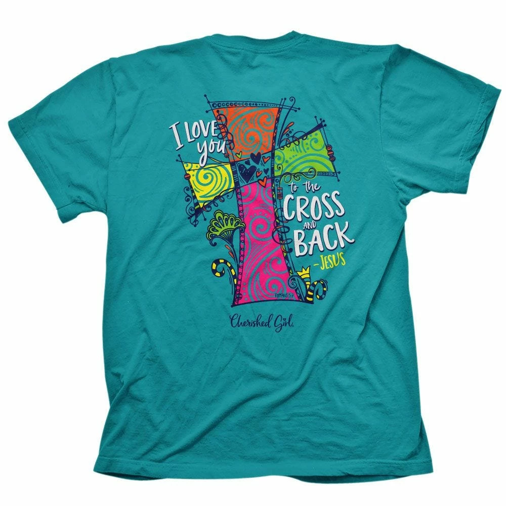 Cherished Girl Shine Cross Love Short Sleeve T-Shirt, Tropical Blue Large - CGA3912LG - T-Shirts 4 Cherished Girl Shine Cross Love Short Sleeve T-Shirt, Tropical Blue Large - CGA3912LG - T-Shirts - Image 2