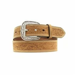 Ariat Mens Belt Medium Brown Floral Embossed With Double Stitch Edges - Belts -Clothing & Shoes Sales 85e7900075f6891a5ba7590db411608cfd5c5493 A1012402