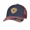 Ariat Women's Navy with Center Leather Patch and Burgundy Brim and Mesh Back Cap - A300010720 - Hats -Clothing & Shoes Sales 8755092a0385105e459600b509c609c6815d4626 A300010720 1
