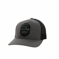 Hooey Men's Cheyenne Charcoal/Black 5-Panel Flexfit Cap, S/M - 2244CHBK-01 - Hats