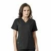 Carhartt Women's V-Neck Tech Scrub Top Black - C12110XBLK - Tops