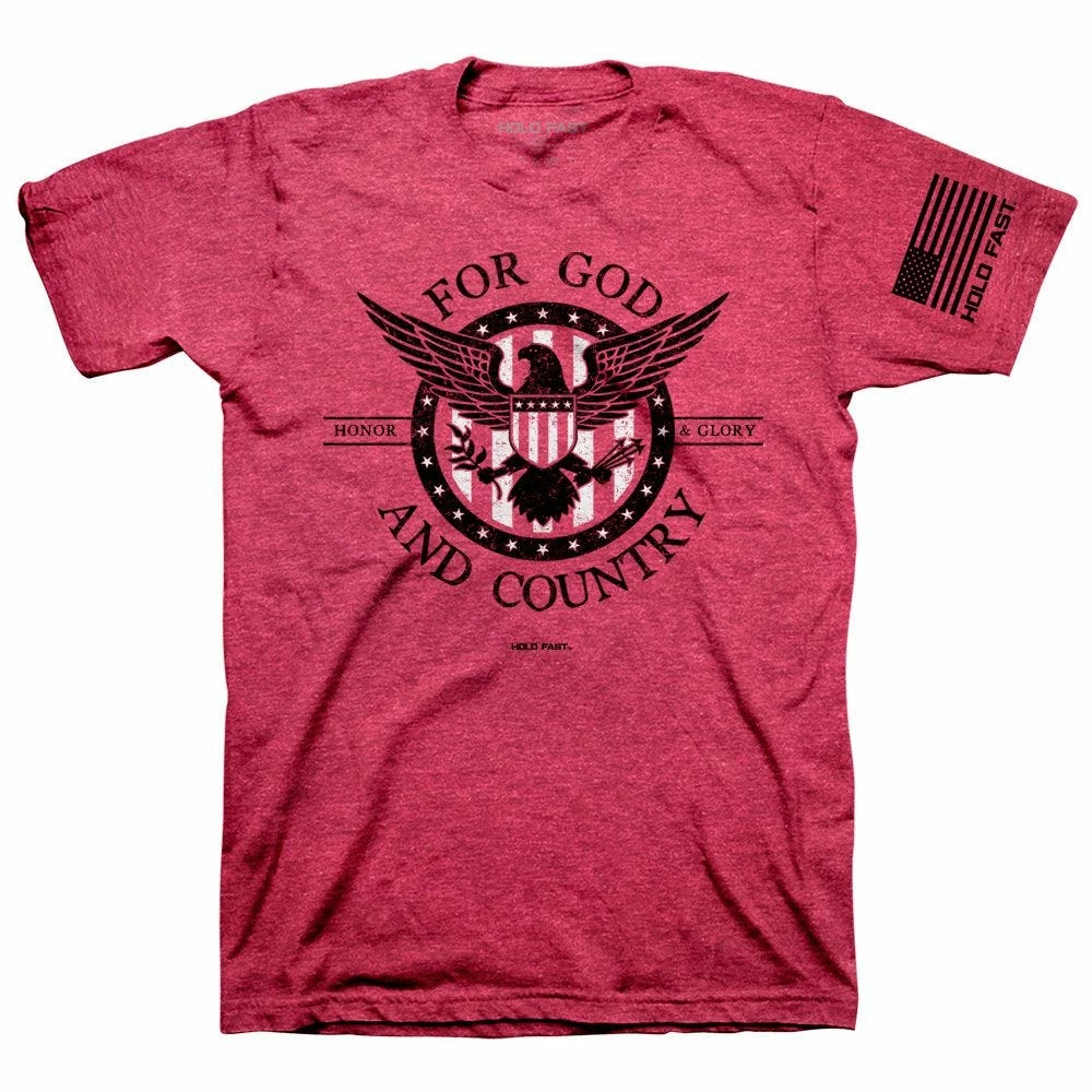 Hold Fast For God And Country Short Sleeve T-Shirt, Red Heather Medium - KHF3500MD - Graphic T-Shirt 3 Hold Fast For God And Country Short Sleeve T-Shirt, Red Heather Medium - KHF3500MD - Graphic T-Shirt