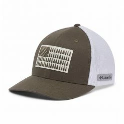 Columbia Sportswear Men's Mesh Tree Flag Ball Cap Olive Green - 1837101320 - Hats