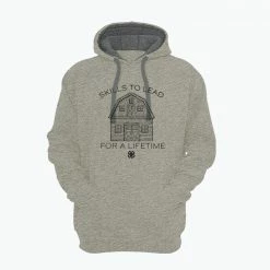 Pivotal Skills To Lead Barn Long Sleeve Men's Hoodie Oatmeal - 4HH-15 - Hooded Sweatshirts